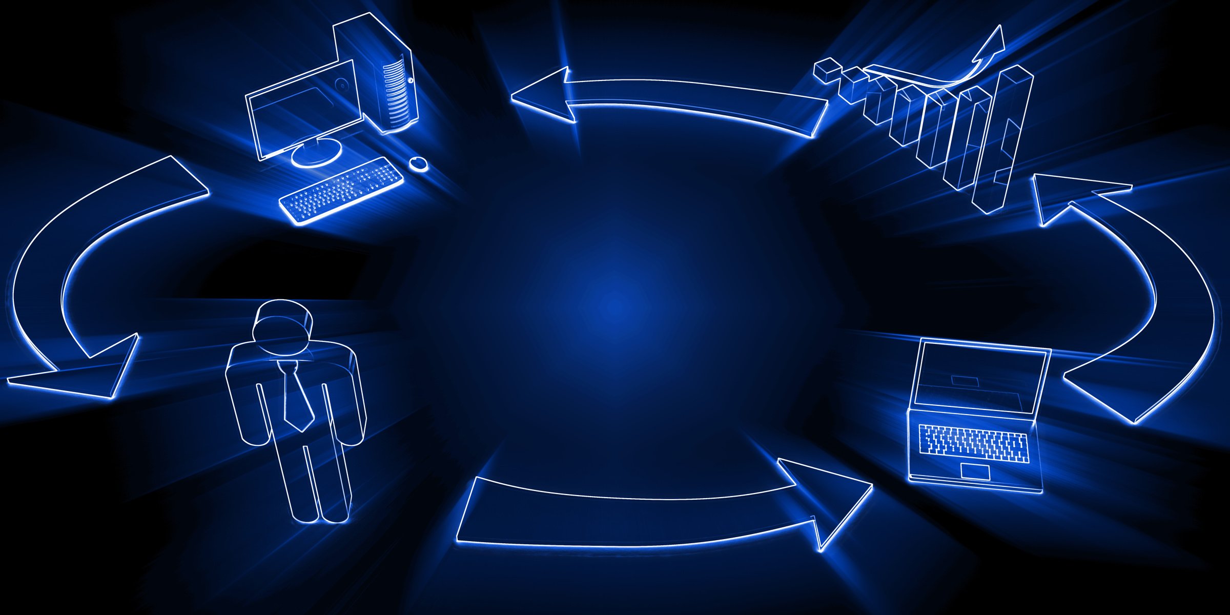 Business workflow computer data concept